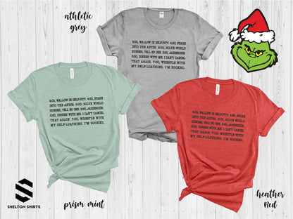 4:00 Wallow in Self Pity Daily Routine Grinch Quote Shirt
