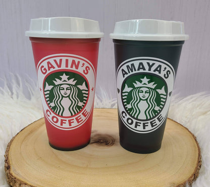 Limited Edition Color Changing Starbucks Green to Red Hot Cup with Custom Decal
