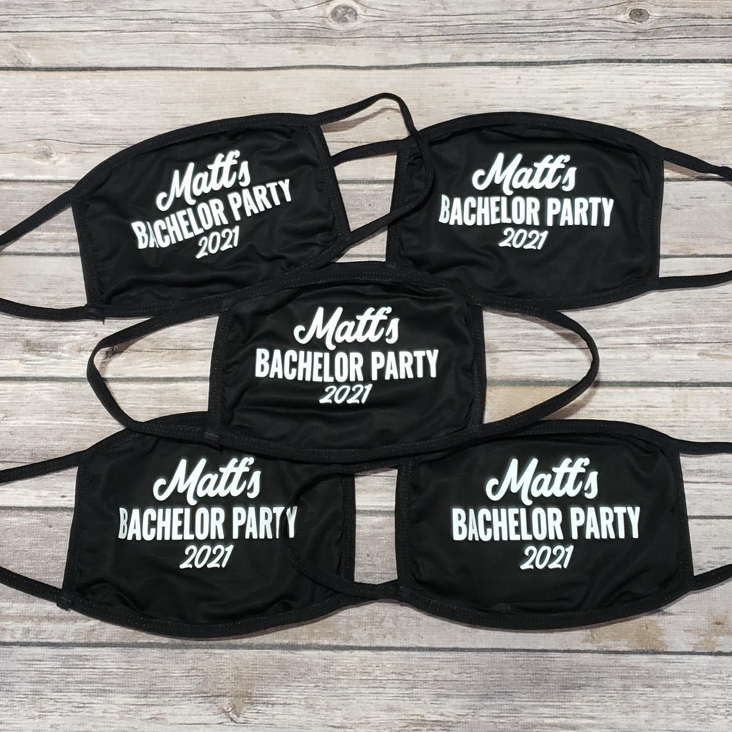 Personalized Bachelor Party Masks - Set of Face Masks