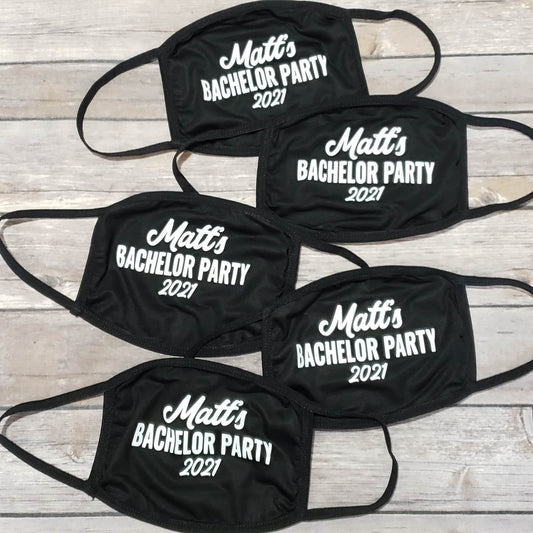 Personalized Bachelor Party Masks - Set of Face Masks