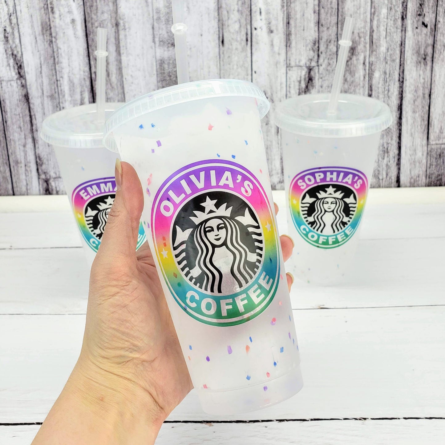 Confetti Color Changing Cup with Personalized Decal