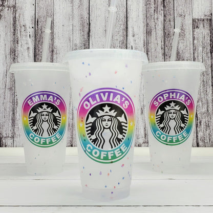 Confetti Color Changing Cup with Personalized Decal