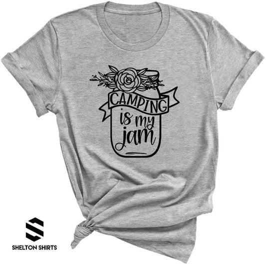 Camping is my Jam Grey Unisex Funny T-Shirt - Many More Designs Available