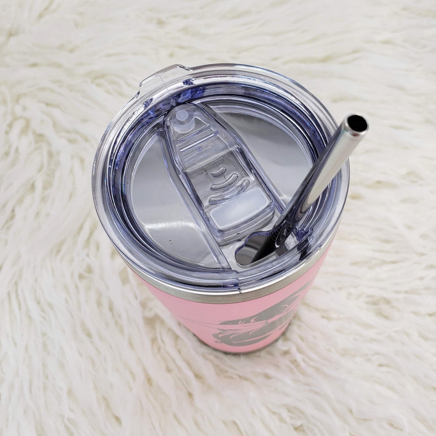 Laser Engraved Messy Bun Mom Tumbler with Script Name on side