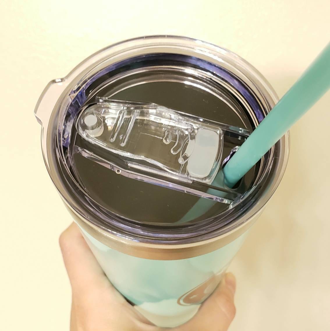 Dog Mom with Paw Print and Name Engraved on Back of Tumbler