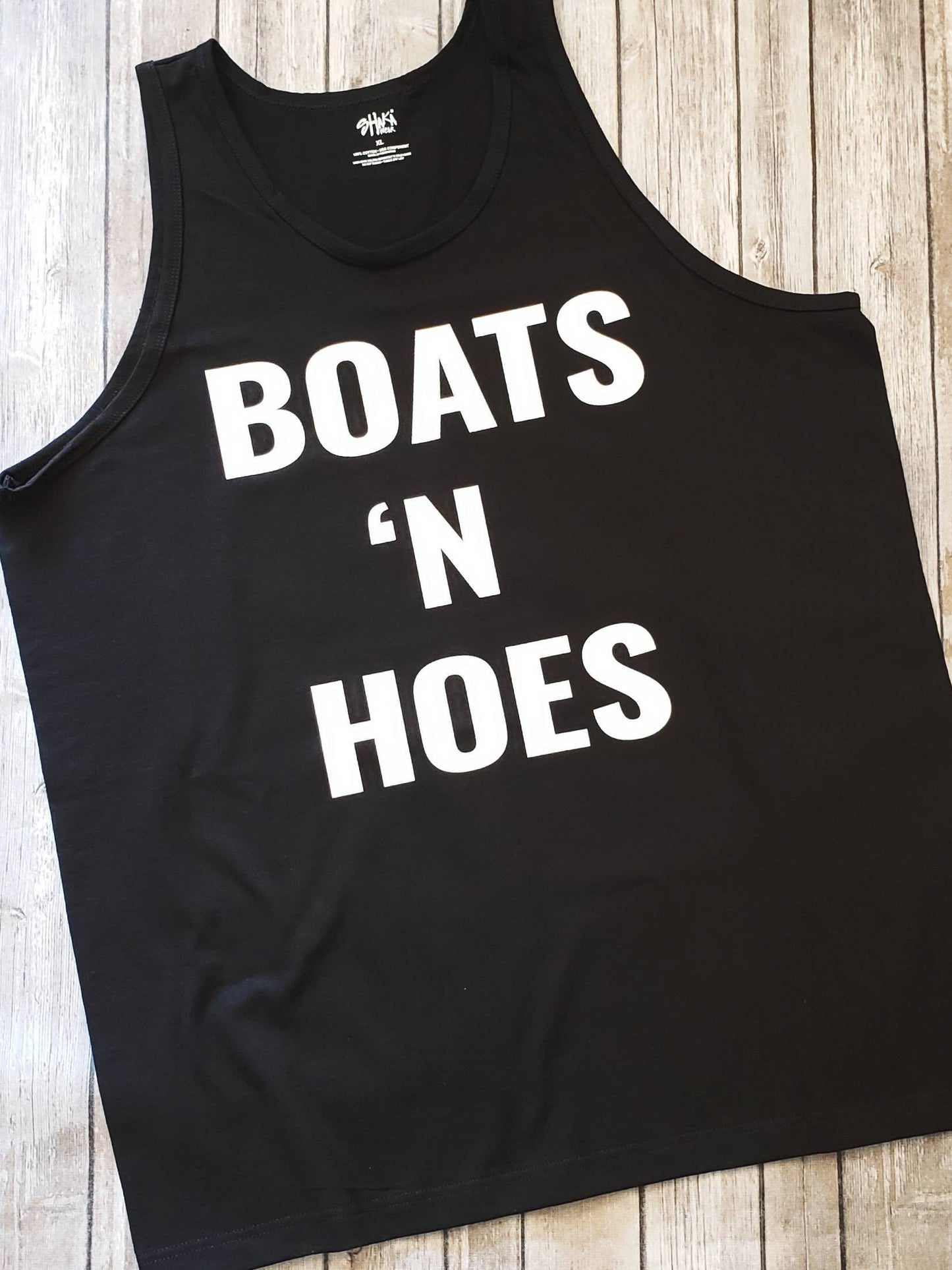 Boats N Hoes Men's Black Tank Top