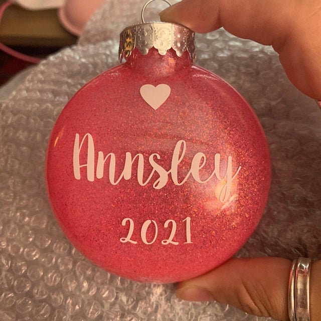 3 inch Glitter Personalized Christmas Ornament