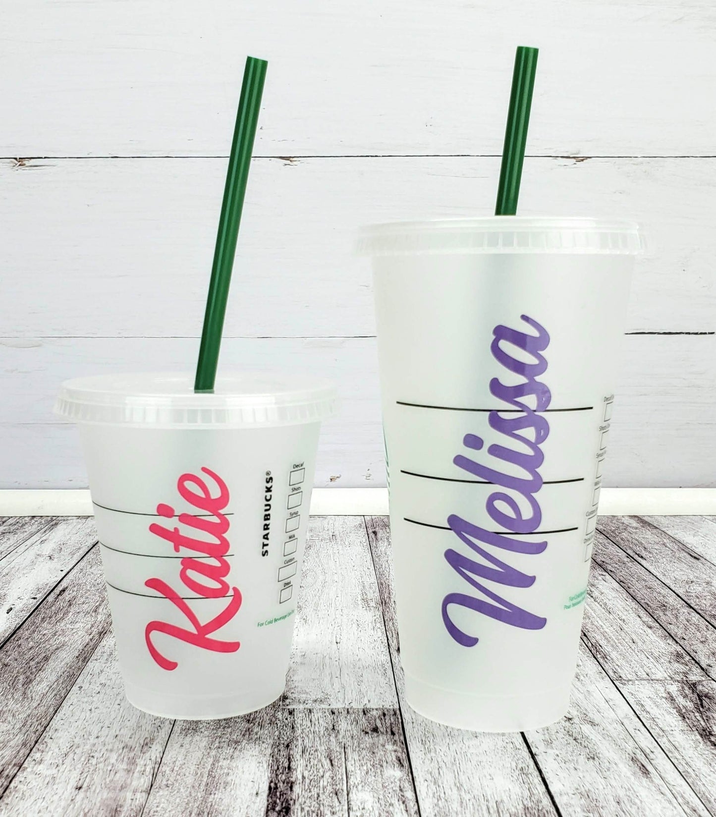 Personalized Starbucks 16 or 24 oz Reusable Cold Cup with Custom Vinyl Name Decal