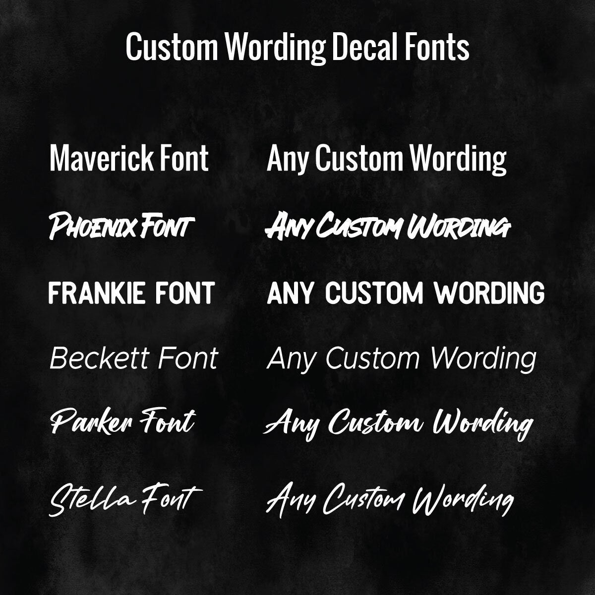 Any Custom Wording Vinyl Car Decal Sticker - Custom Any Word Vinyl Dec ...