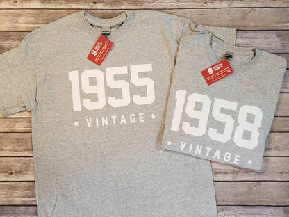 Birthyear Vintage T-shirt - Birthday Gift - Birthday Party Shirt - Any Year and Color