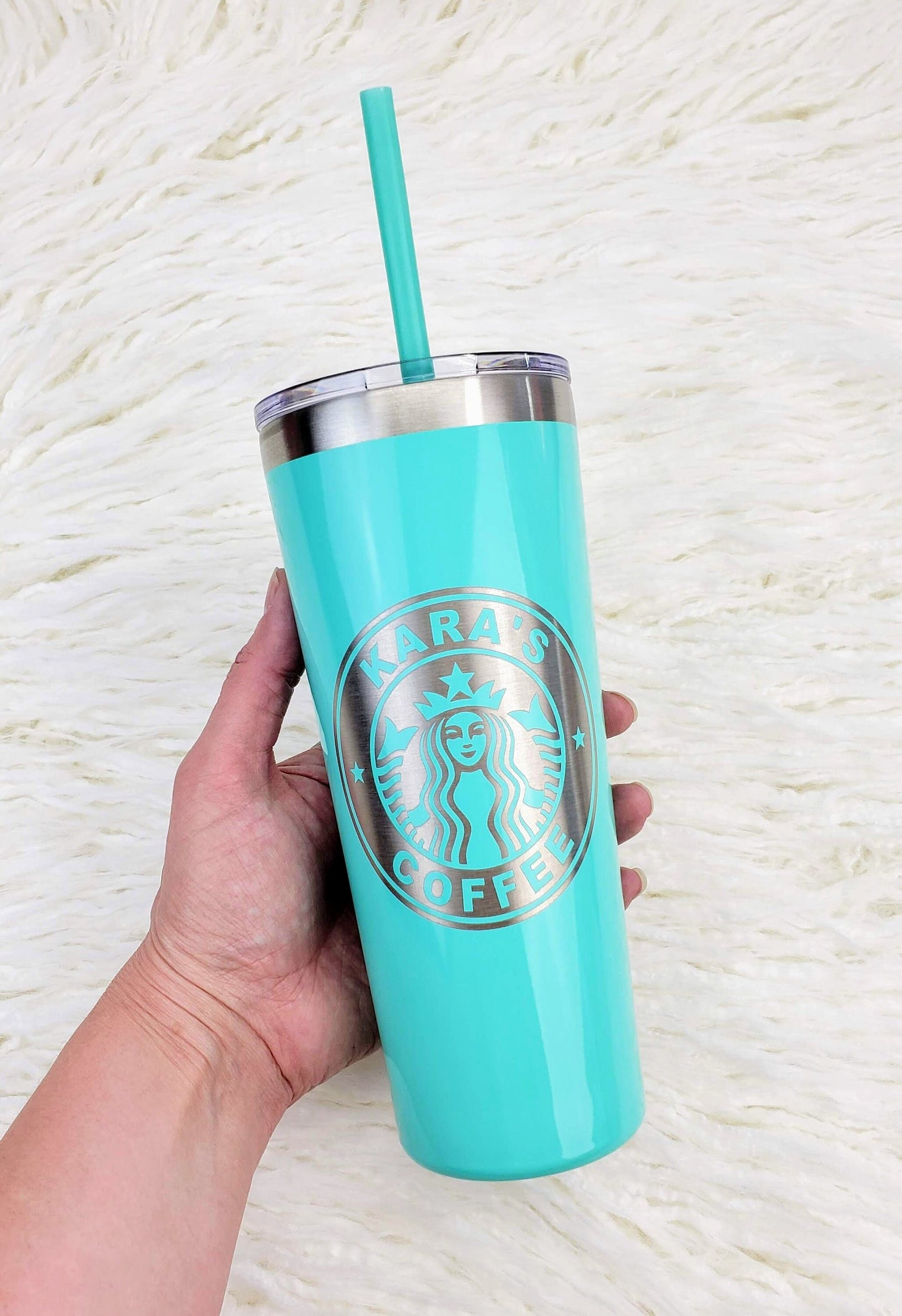 Matte Black Tumbler with Black Starbucks Logo