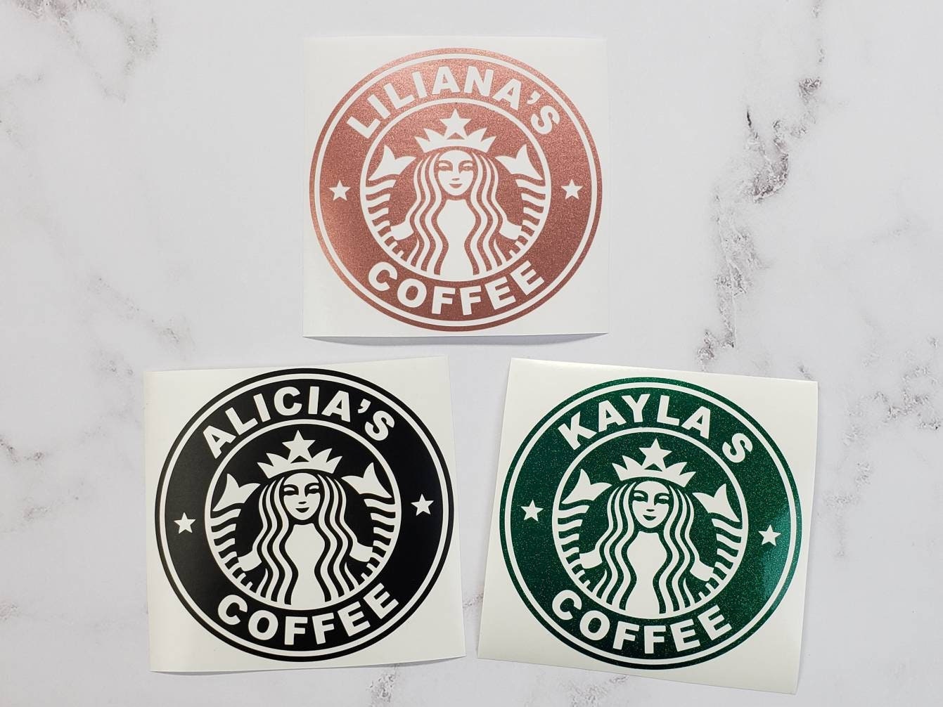 Personalized Starbucks vinyl decal - apply to your favorite tumbler, cup or mug