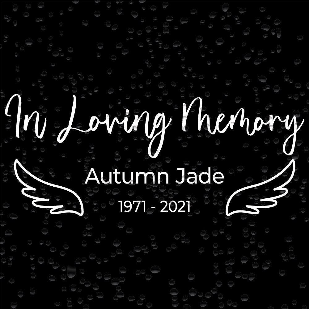 In Loving Memory with Wings Personalized Memorial Vinyl Car Decal Sticker