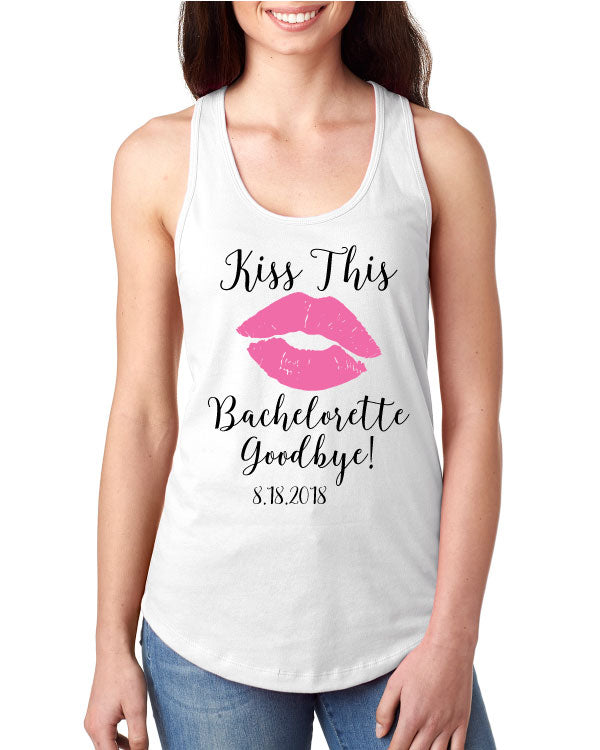 Kiss this Bachelorette Goodbye with wedding date tank top