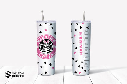 Minnie Starbucks Tumbler with Personalized Name up the side