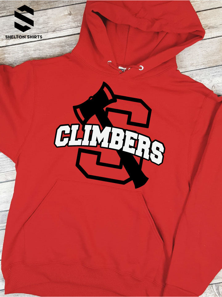 S Shelton Logo with Axe Climbers Hoodie Sweatshirt