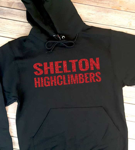 Red Glitter Shelton Highclimbers Hoodie Sweatshirt