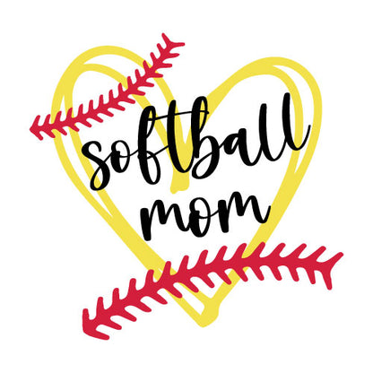 Softball Mom Sketched Heart Hoodie