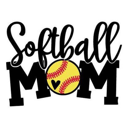 Softball Mom with Yellow Ball and Red Glitter Laces Hoodie