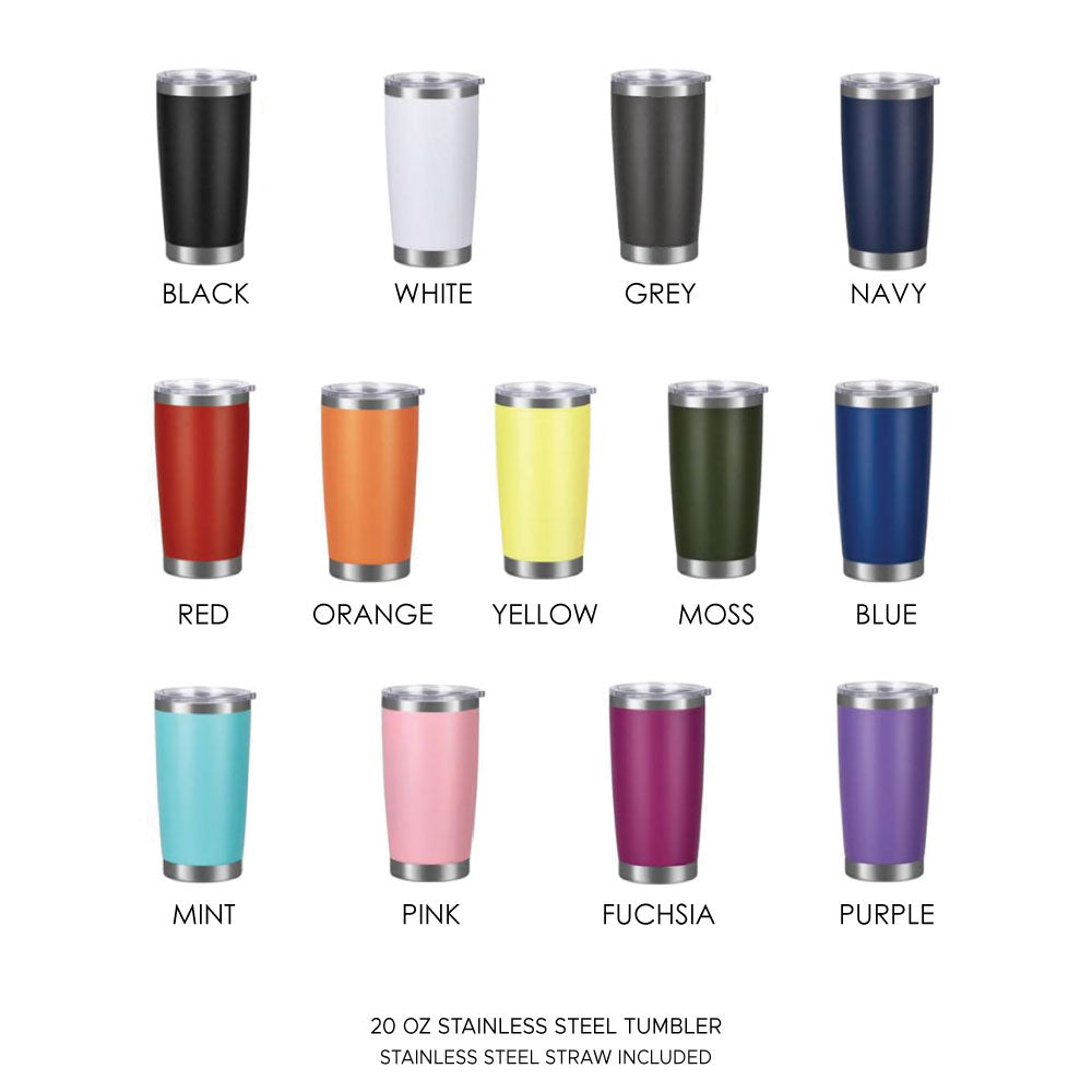 tumbler colors 20oz short