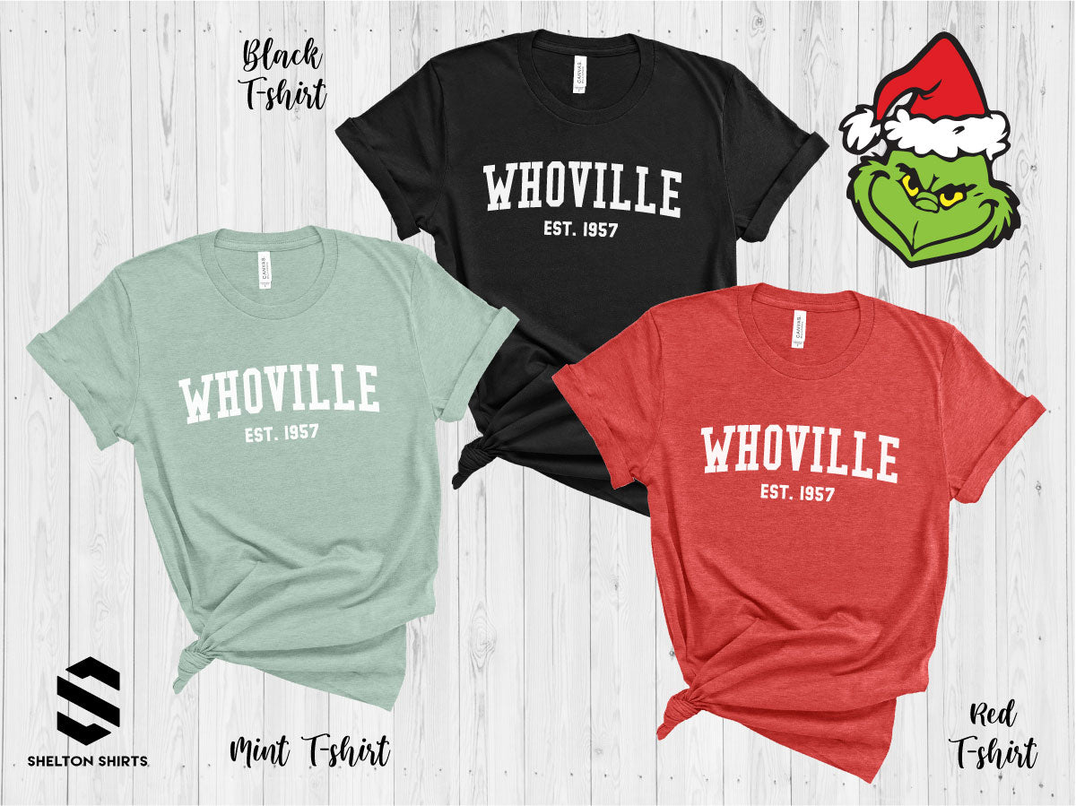 Whoville Collegiate Sweatshirt The Grinch Hoodie or Shirt