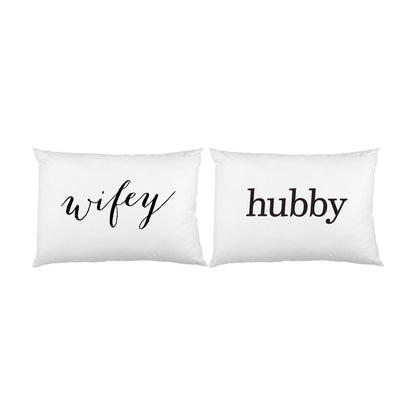 Script Wifey and Definition Hubby Queen Size Pillowcases - Set of 2