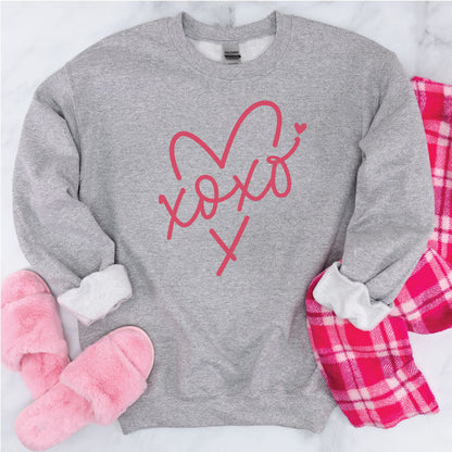 XOXO with Heart Valentine's Day Sweatshirt